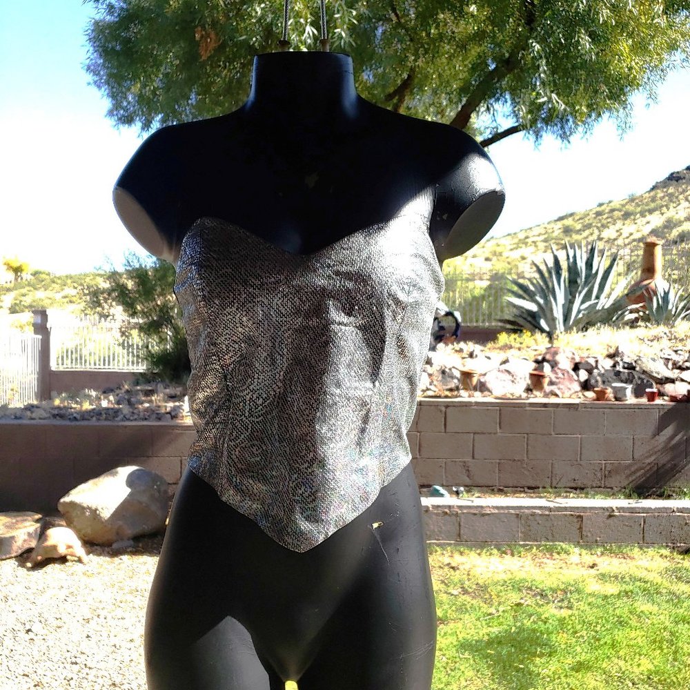 Summer! Don Michele by Jordan D.R. Jordan iridescent leather bustier - Israel!
